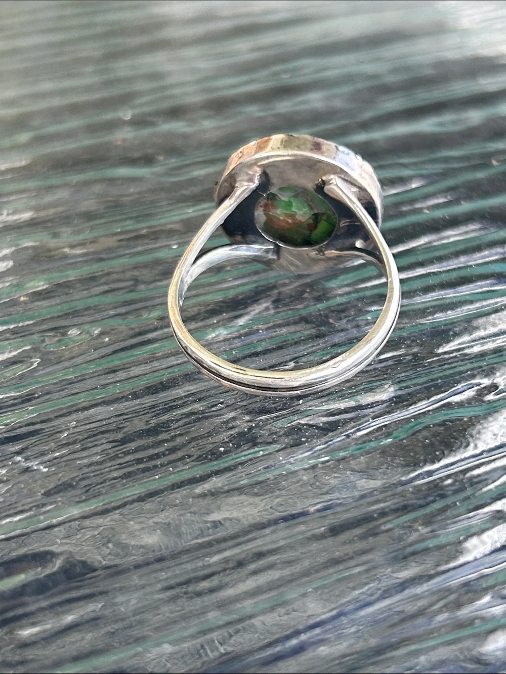 Vintage Mojave Turquoise Stamped Sterling Silver 925 Ring